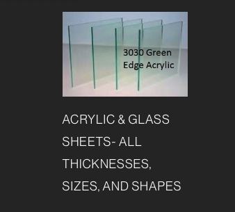 Acrylic and glass samples. The green edge is how you tell the difference.